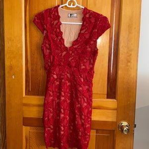 Red Lace Mini Dress